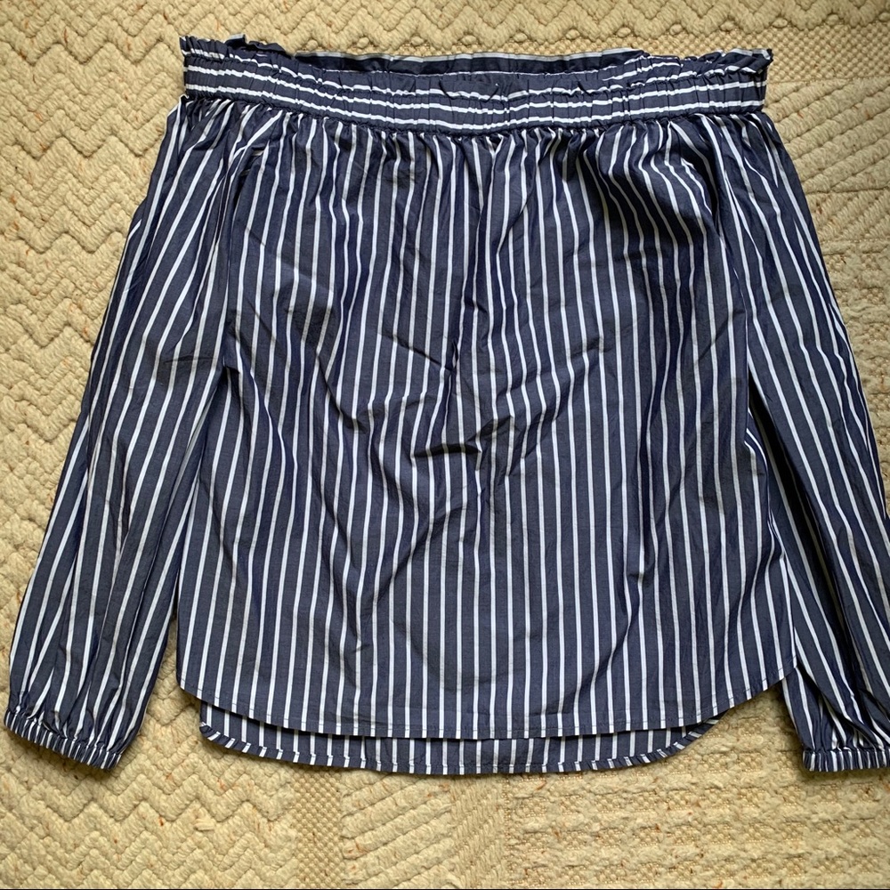NWOT JCREW Off the Shoulder Striped Blouse